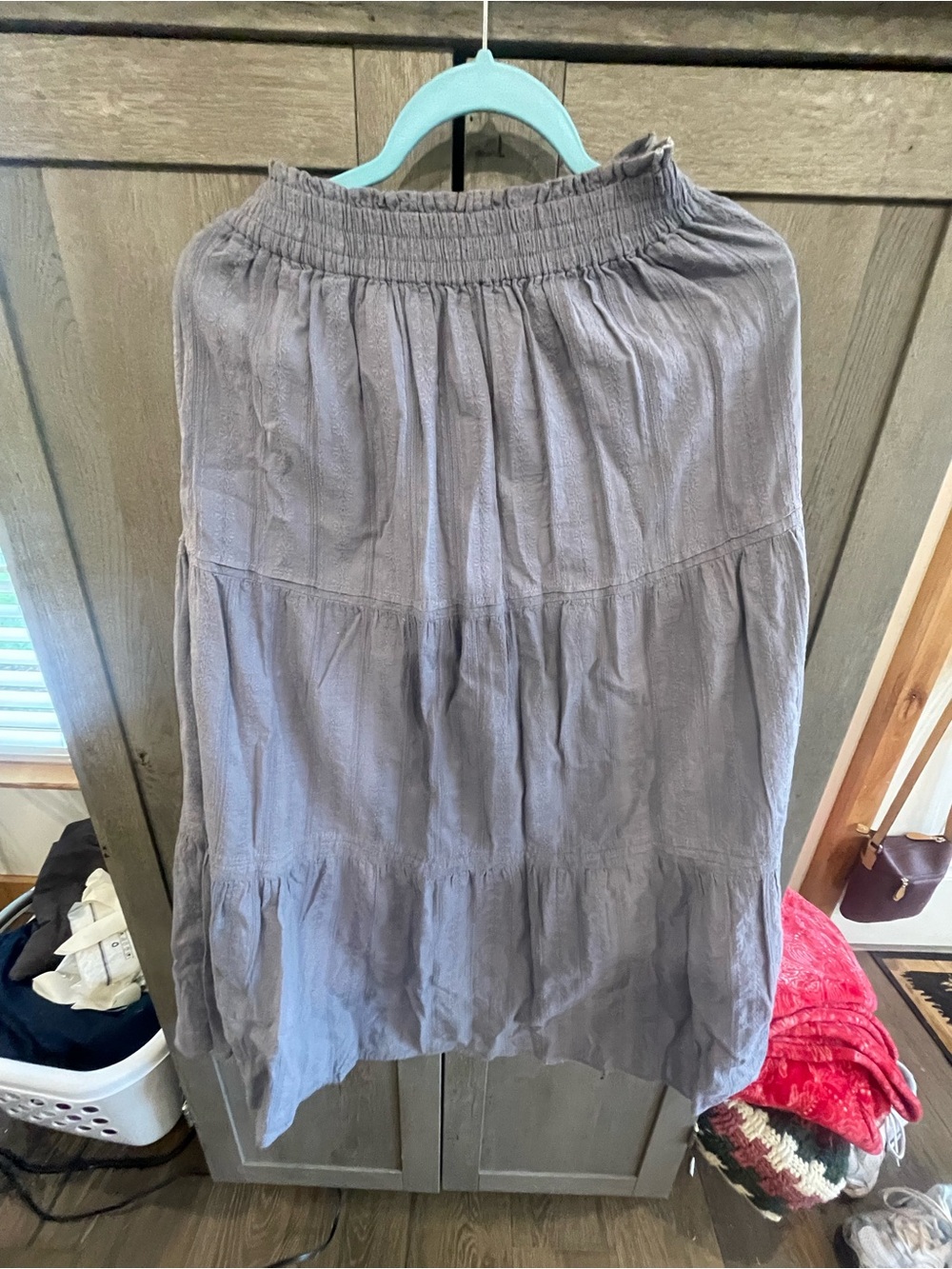 Universal Thread Tiered Maxi Skirt — Gray